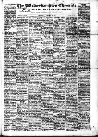 cover page of Wolverhampton Chronicle and Staffordshire Advertiser published on February 28, 1844