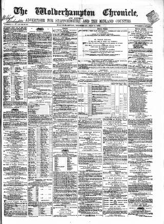 cover page of Wolverhampton Chronicle and Staffordshire Advertiser published on July 6, 1859