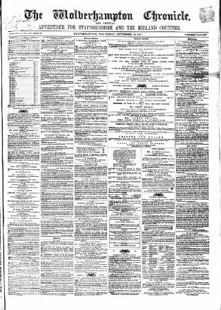 cover page of Wolverhampton Chronicle and Staffordshire Advertiser published on September 18, 1861