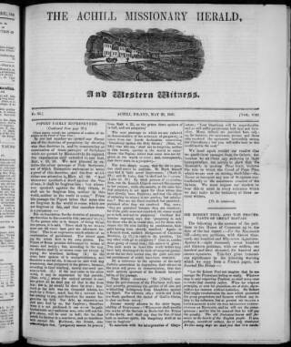 cover page of Achill Missionary Herald and Western Witness published on May 29, 1845