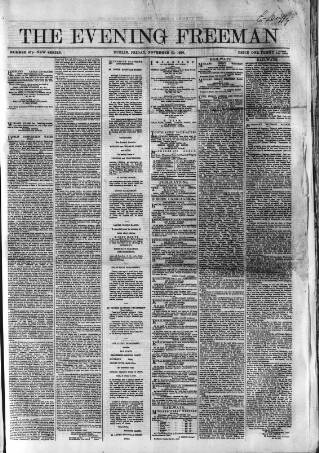 cover page of Evening Freeman published on November 30, 1860