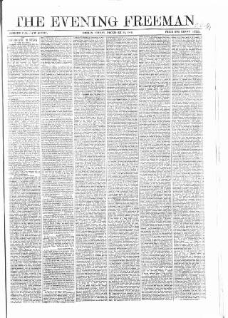 cover page of Evening Freeman published on December 30, 1864