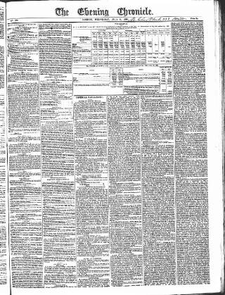 cover page of The Evening Chronicle published on July 6, 1836