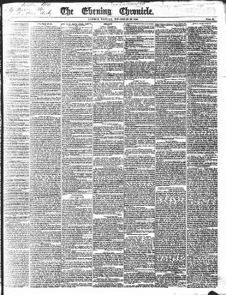cover page of The Evening Chronicle published on November 30, 1846
