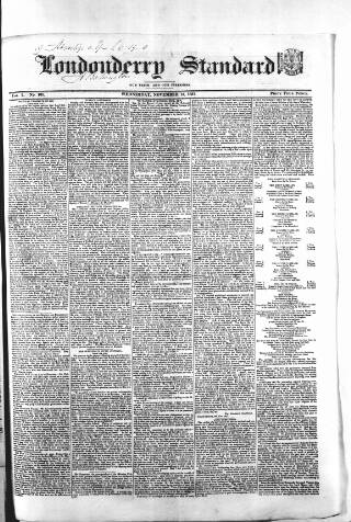 cover page of Londonderry Standard published on November 15, 1837