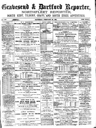 cover page of Gravesend Reporter published on February 28, 1891