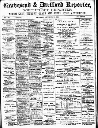 cover page of Gravesend Reporter published on December 30, 1899