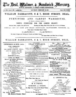 cover page of Deal, Walmer & Sandwich Mercury published on February 28, 1891
