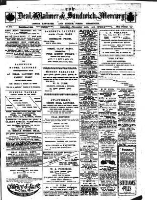 cover page of Deal, Walmer & Sandwich Mercury published on November 30, 1918