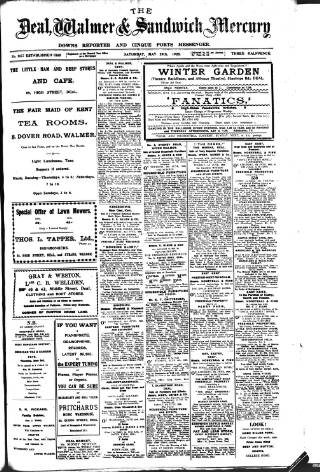 cover page of Deal, Walmer & Sandwich Mercury published on May 29, 1920
