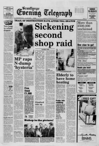 cover page of Scunthorpe Evening Telegraph published on February 28, 1986