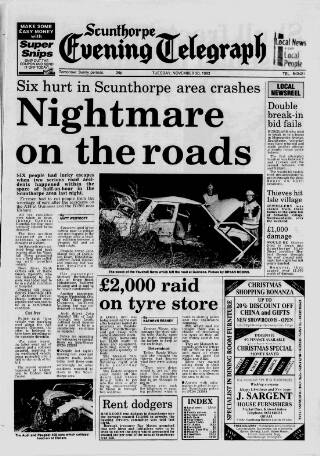 cover page of Scunthorpe Evening Telegraph published on November 30, 1993