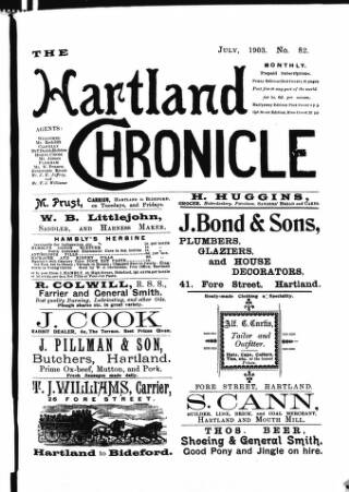 cover page of Hartland and West Country Chronicle published on July 6, 1903