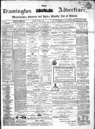 cover page of Leamington Advertiser, and Beck's List of Visitors published on November 15, 1866