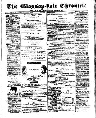 cover page of Glossop-dale Chronicle and North Derbyshire Reporter published on February 28, 1874