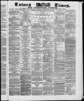 cover page of Totnes Weekly Times published on February 28, 1874
