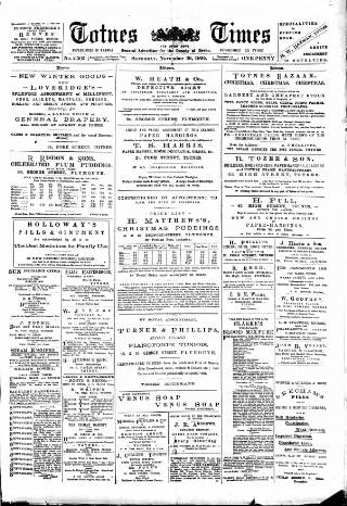 cover page of Totnes Weekly Times published on November 30, 1895