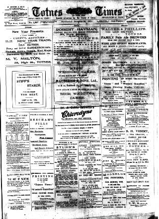 cover page of Totnes Weekly Times published on December 30, 1905