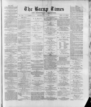 cover page of Bacup Times and Rossendale Advertiser published on July 6, 1889