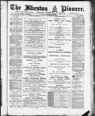 cover page of Ilkeston Pioneer published on November 29, 1889