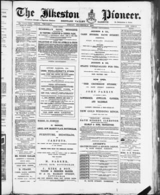 cover page of Ilkeston Pioneer published on December 6, 1889