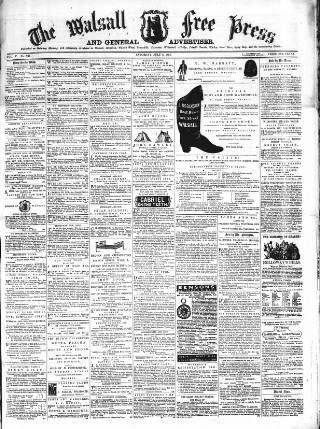 cover page of Walsall Free Press and General Advertiser published on July 6, 1861