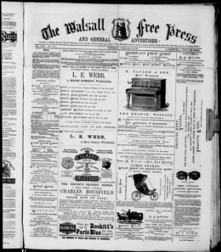 cover page of Walsall Free Press and General Advertiser published on February 28, 1880