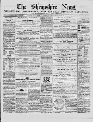 cover page of Shropshire News published on February 28, 1861
