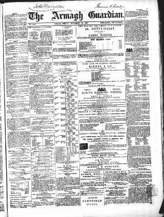 cover page of Armagh Guardian published on November 15, 1867