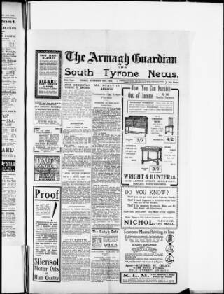 cover page of Armagh Guardian published on November 30, 1928