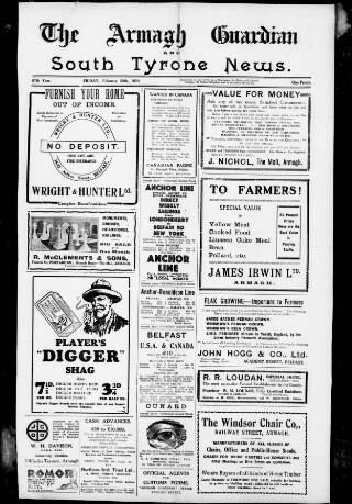 cover page of Armagh Guardian published on February 28, 1930