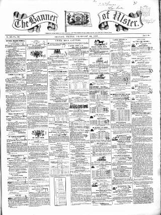 cover page of Banner of Ulster published on February 28, 1845