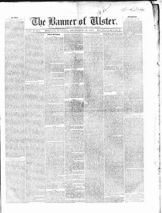 cover page of Banner of Ulster published on December 30, 1856