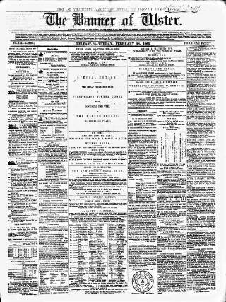 cover page of Banner of Ulster published on February 28, 1863