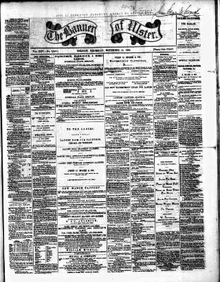 cover page of Banner of Ulster published on November 15, 1866