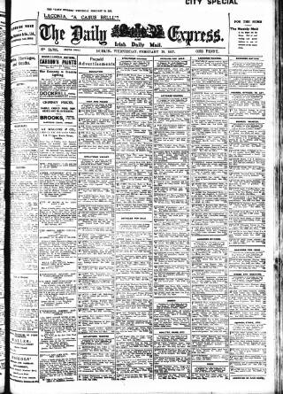 cover page of Dublin Daily Express published on February 28, 1917