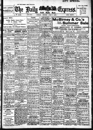 cover page of Dublin Daily Express published on July 6, 1917