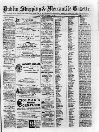 cover page of Dublin Shipping and Mercantile Gazette published on September 27, 1870
