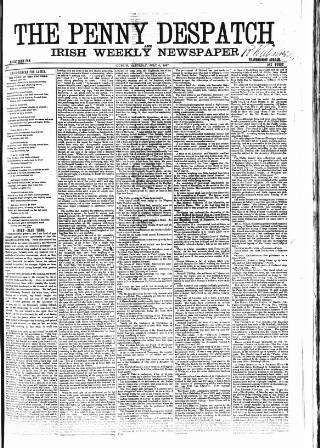 cover page of Penny Despatch and Irish Weekly Newspaper published on July 6, 1867