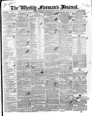 cover page of Weekly Freeman's Journal published on February 28, 1846