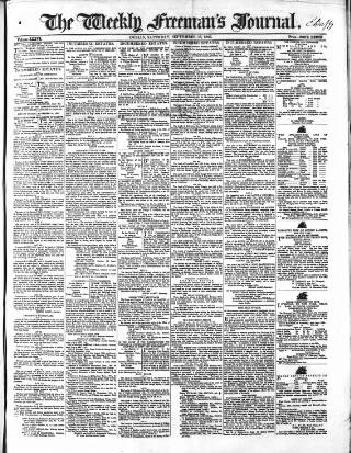 cover page of Weekly Freeman's Journal published on September 18, 1852