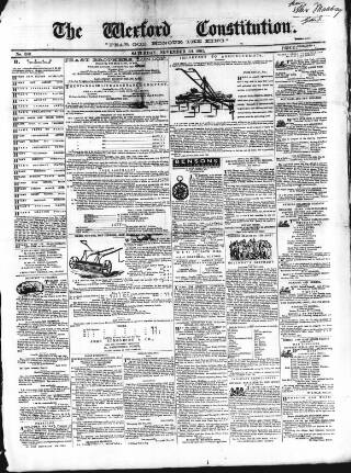 cover page of Wexford Constitution published on November 30, 1861