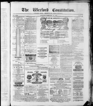 cover page of Wexford Constitution published on February 28, 1880