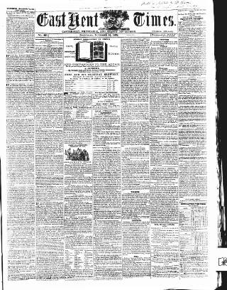 cover page of East Kent Times published on November 15, 1862