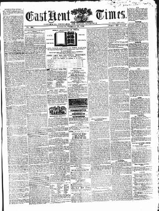 cover page of East Kent Times published on February 28, 1863