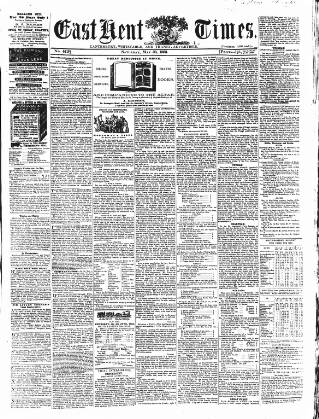 cover page of East Kent Times published on May 30, 1863