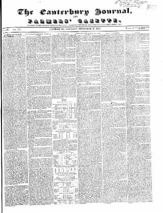 cover page of Canterbury Journal published on September 18, 1847