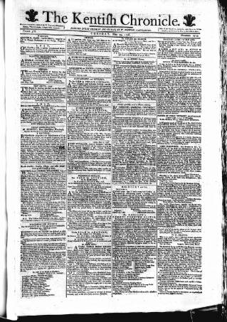 cover page of Kentish Weekly Post or Canterbury Journal published on May 29, 1798