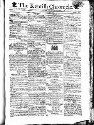 cover page of Kentish Weekly Post or Canterbury Journal published on February 28, 1800