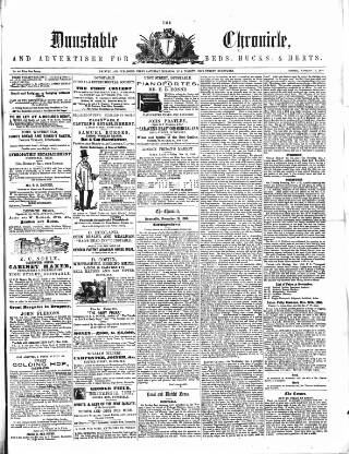 cover page of Dunstable Chronicle, and Advertiser for Beds, Bucks & Herts published on November 15, 1856